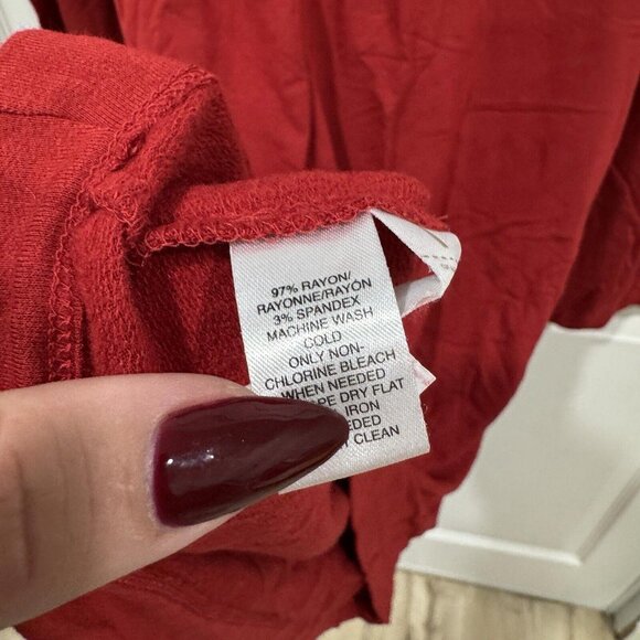 Lou & Grey Womens Size Small Brick Red Long Bell Sleeved Knee Length Dress NWT - Picture 8 of 11